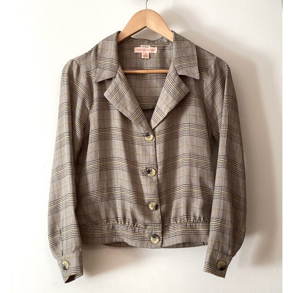 Band of Gypsies Glen Plaid Vintage Boomer Style Button Down Top/Shirt Size XS - Picture 7 of 9